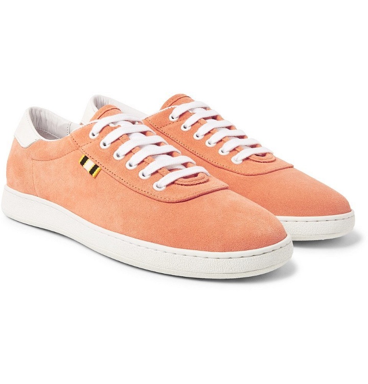 Photo: Aprix - Leather-Trimmed Suede Sneakers - Men - Peach