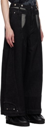 Feng Chen Wang Black Paneled Jeans