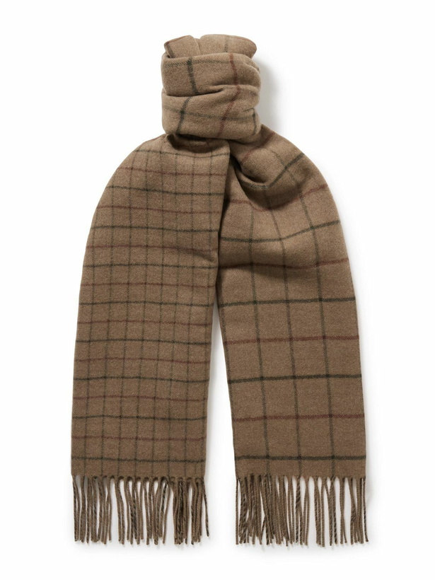 Photo: Loro Piana - Double Belt Fringed Checked Cashmere Scarf