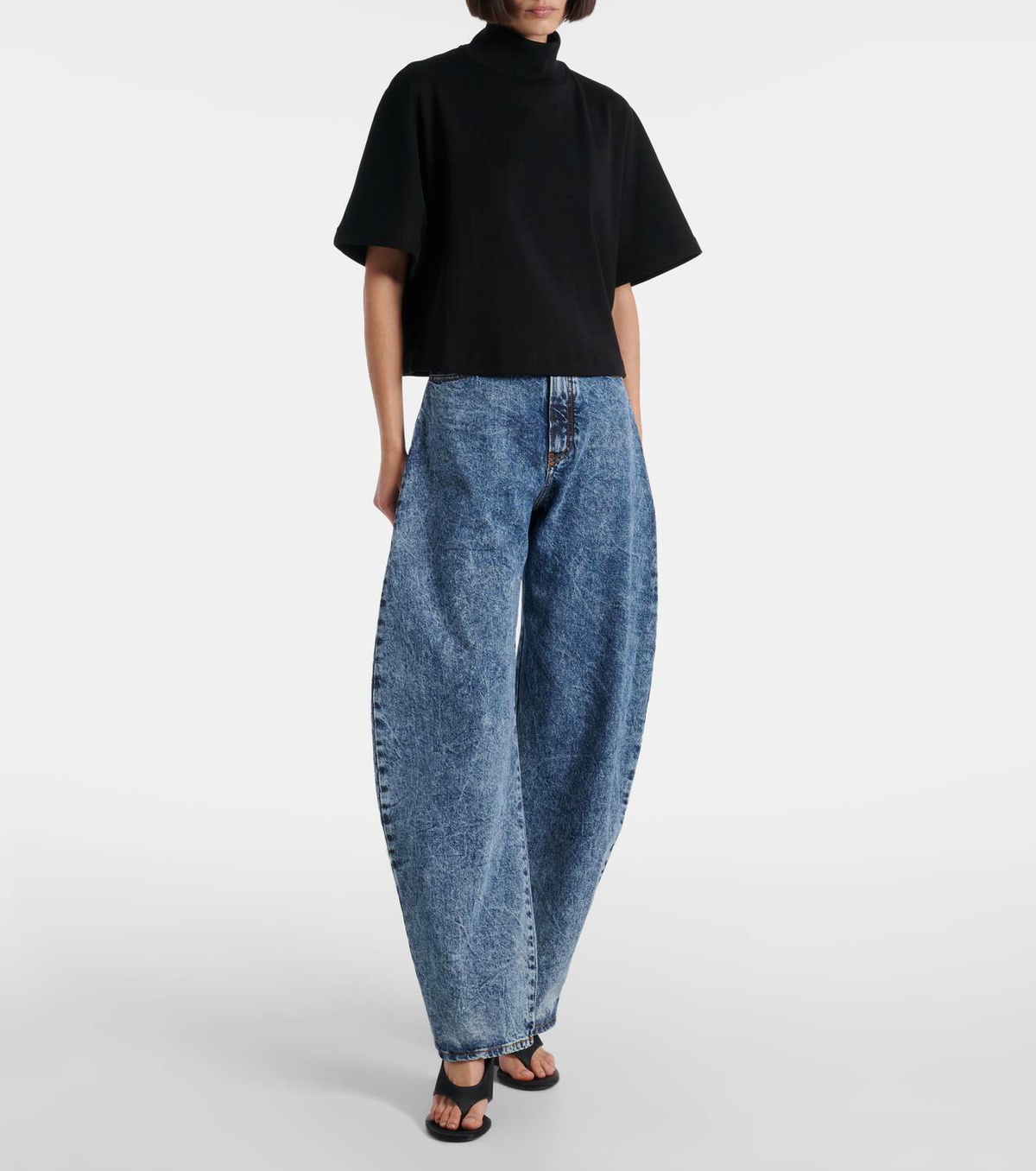 Alaïa High-neck cotton jersey T-shirt ALAÏA