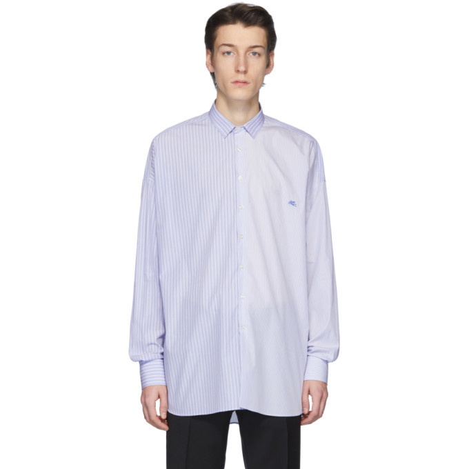 Photo: Etro Blue and White Piece Stripe Shirt