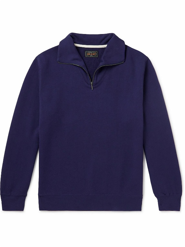 Photo: Beams Plus - Cotton-Jersey Half-Zip Sweatshirt - Blue