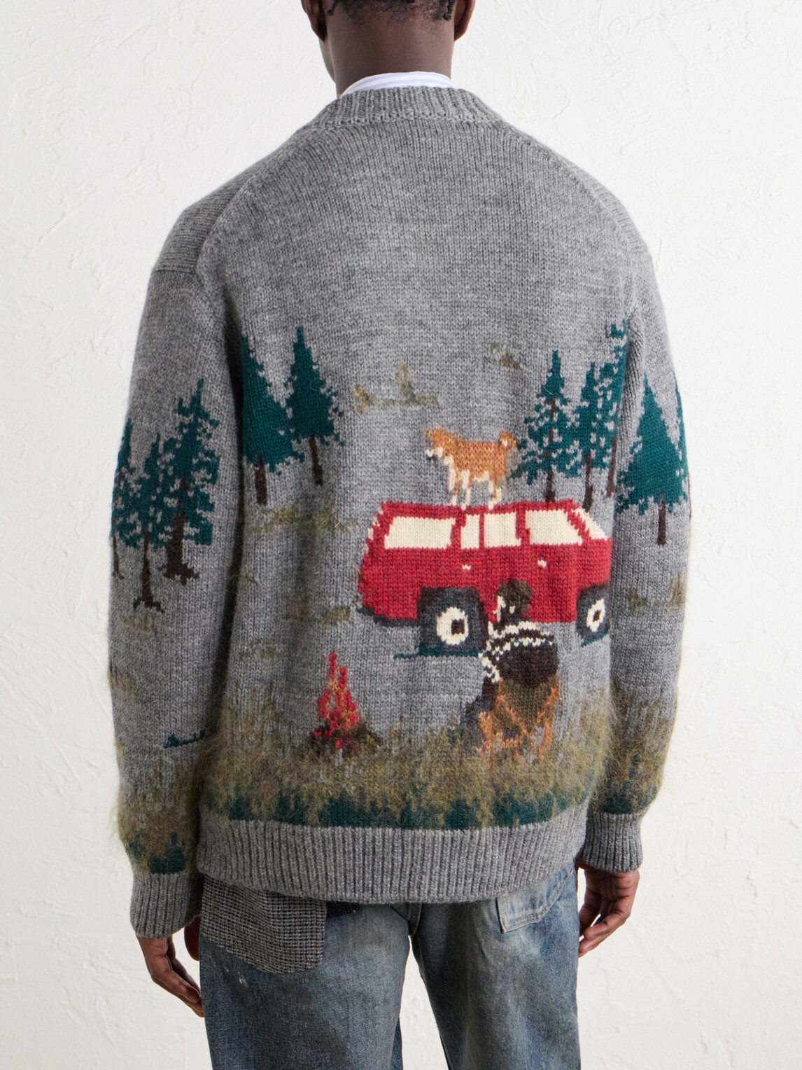 Junya Watanabe - Intarsia-Knit Wool-Blend Cardigan - Gray