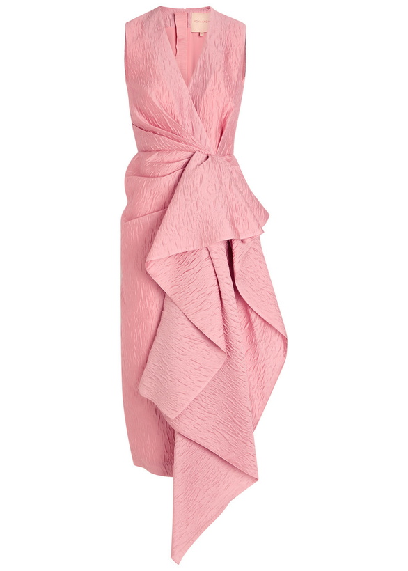 Photo: Roksanda Esra Cascading Cloqué Midi Dress Pink