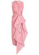 Roksanda Esra Cascading Cloqué Midi Dress Pink