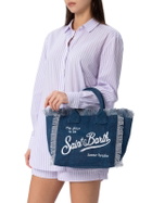 MC2 Saint Barth Indigo Cotton Canvas Colette Handbag