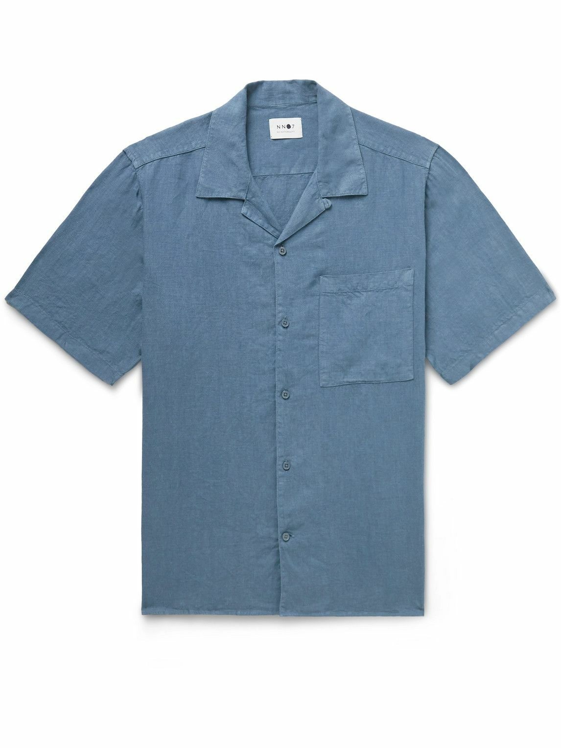 NN07 - Julio 5706 Convertible-Collar Linen Shirt - Blue NN07