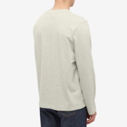 A.P.C. Men's Long Sleeve Olivier Embroidered Logo T-Shirt in Heathered Ecru