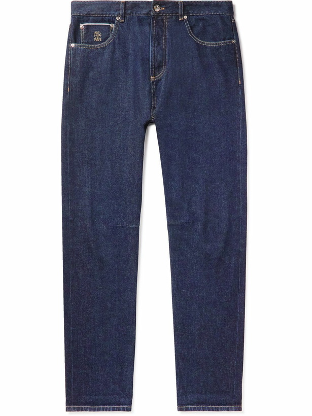 Photo: Brunello Cucinelli - Slim-Fit Tapered Jeans - Blue