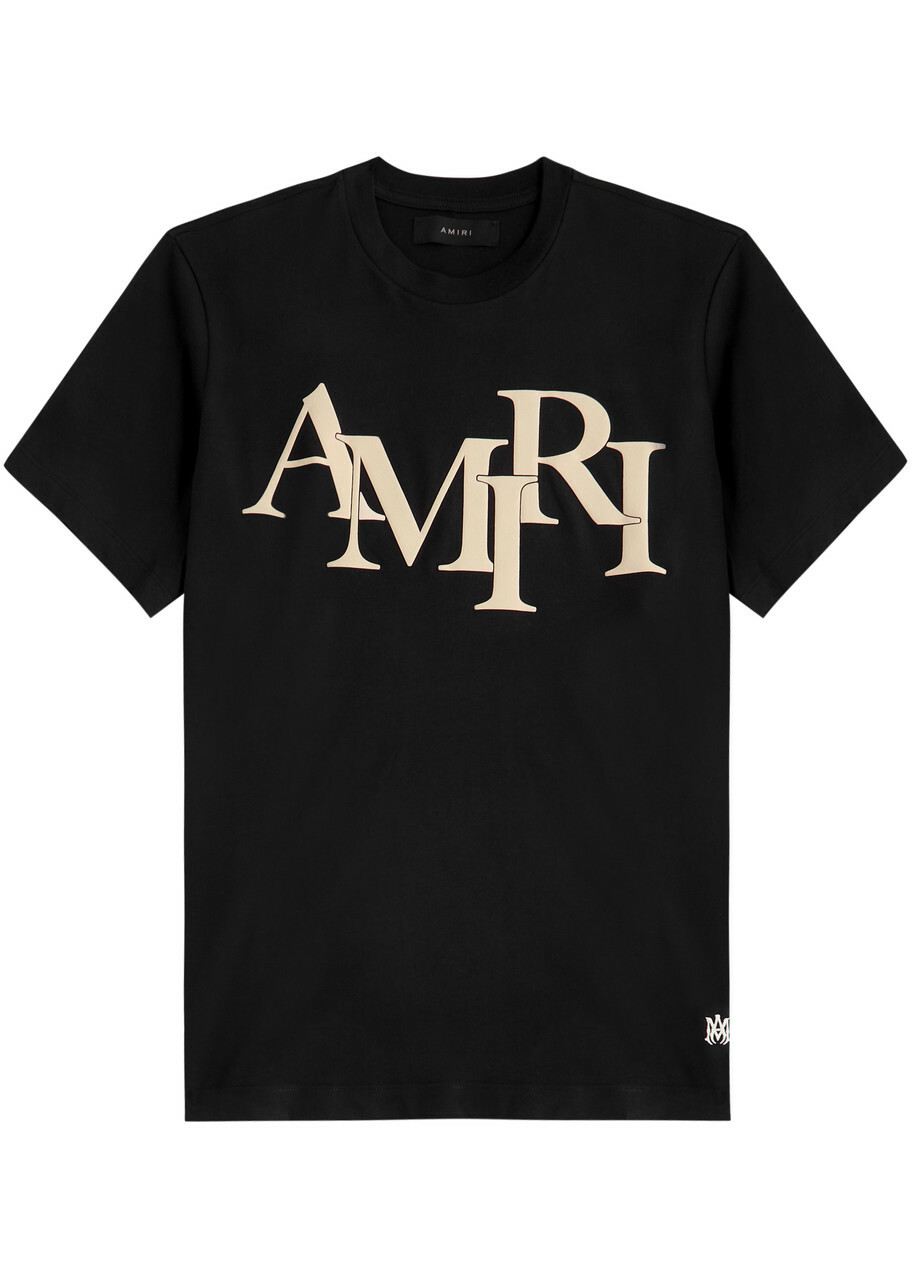 AMIRI ブラック Tシャツ ロゴプリント Amiri Logo-print Cotton T-shirt Black Amiri