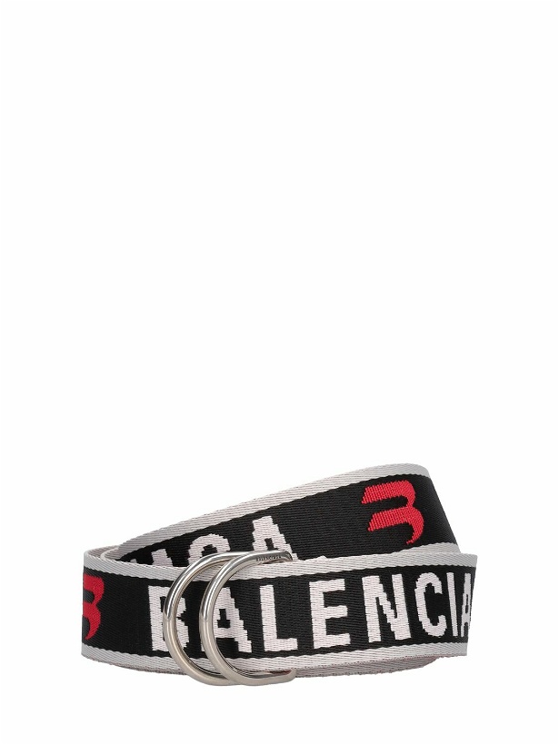 Photo: BALENCIAGA 3.5cm Logo Jacquard D-ring Belt