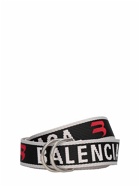 BALENCIAGA 3.5cm Logo Jacquard D-ring Belt