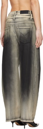 Feng Chen Wang Gray Deconstruction Washed Jeans