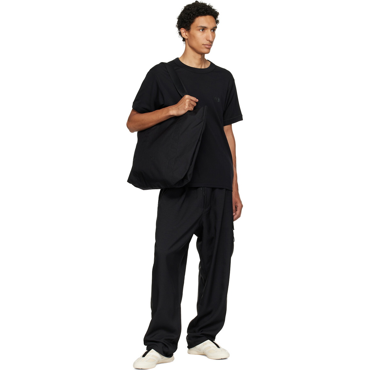 Y-3 Black Bonded-Logo Tote