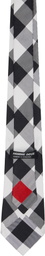 Comme des Garçons Homme Deux Black & White Silk Geometric Pattern Tie