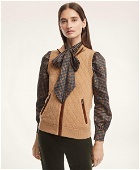 Brooks Brothers Women's Merino Blend Quilted Sweater Vest | Camel