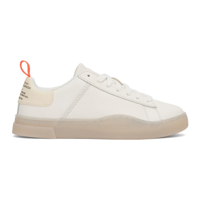 Photo: Diesel White and Orange S-Clever Low Sneakers