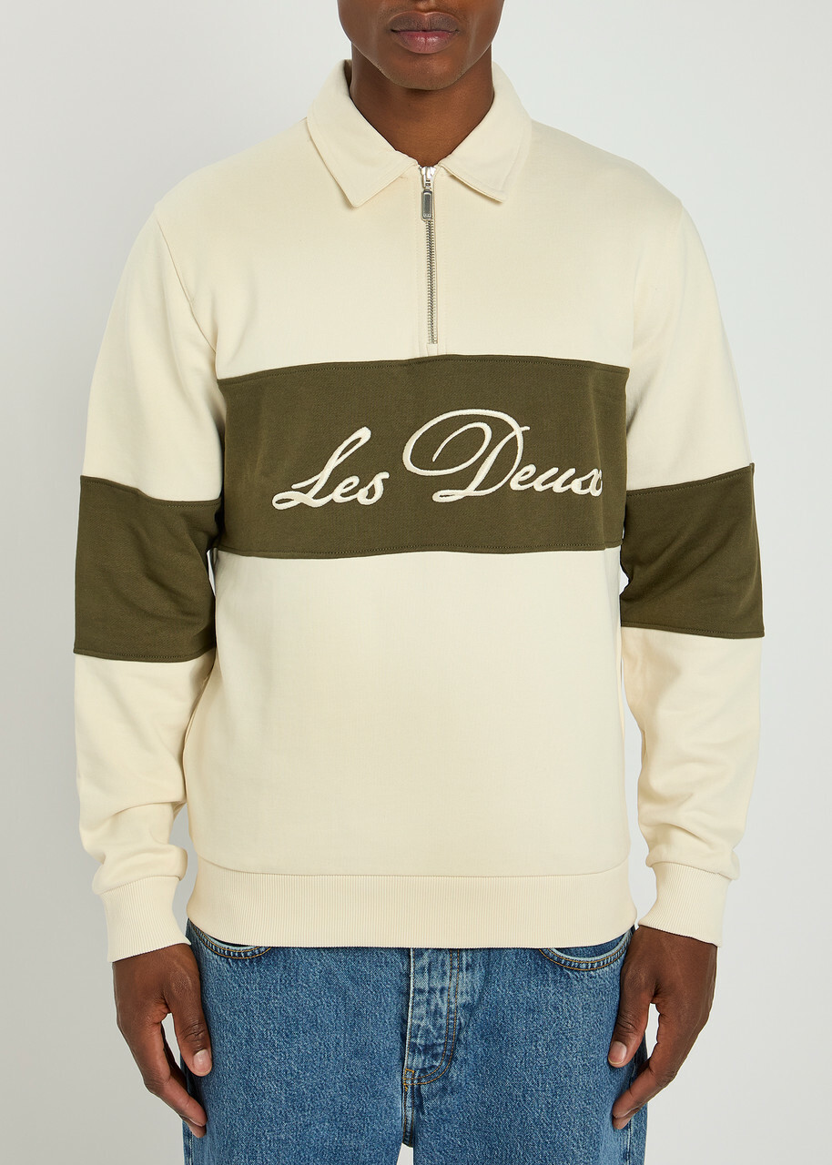 Les Deux Cory Cotton Half-zip Sweatshirt Ivory