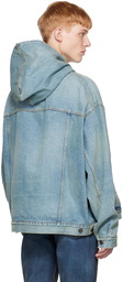 Balenciaga Blue Pull-Over Denim Jacket