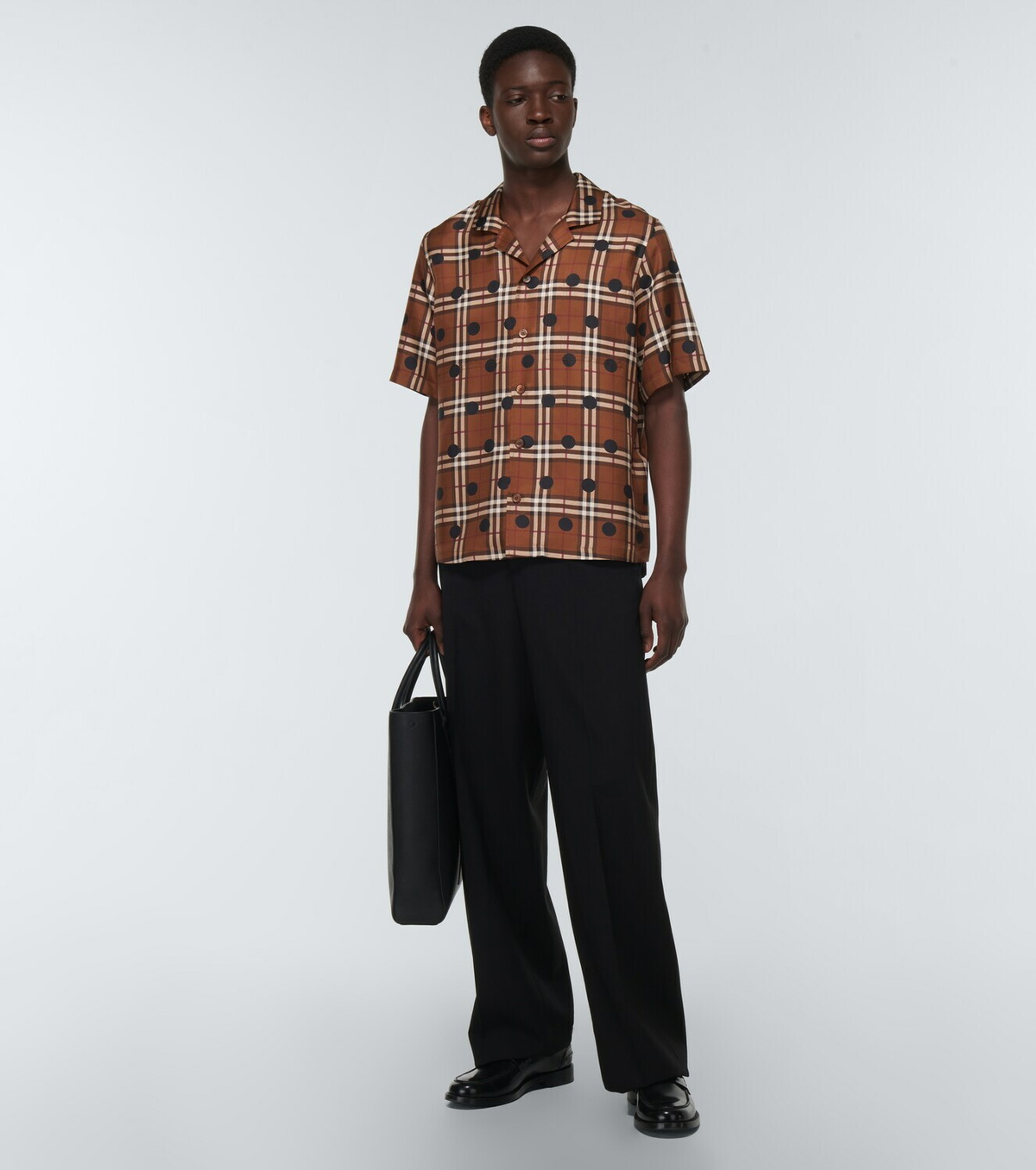 Burberry Polka-dot checked silk twill shirt