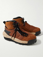 Nike - sacai Magmascape Suede-Trimmed Quilted Mesh High-Top Sneakers - Brown