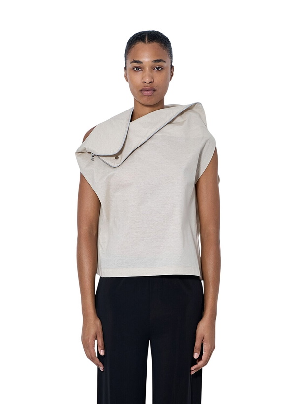Photo: Issey Miyake Asymmetric Zip Detail Top