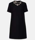 Valentino Crepe Couture embellished wool and silk minidress