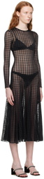 AMI Alexandre Mattiussi Black Gingham Midi Dress