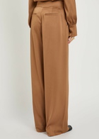 Simkhai Kyra Pintuck Wide-leg Satin Trousers Brown