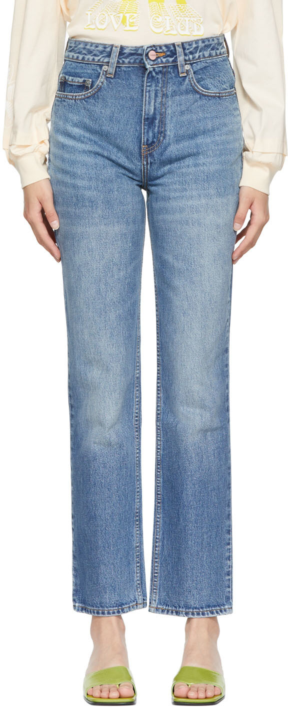 GANNI Blue Swigy Straight Leg Jeans GANNI