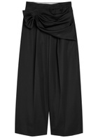 Simone Rocha Draped Wide-leg Gabardine Trousers Black