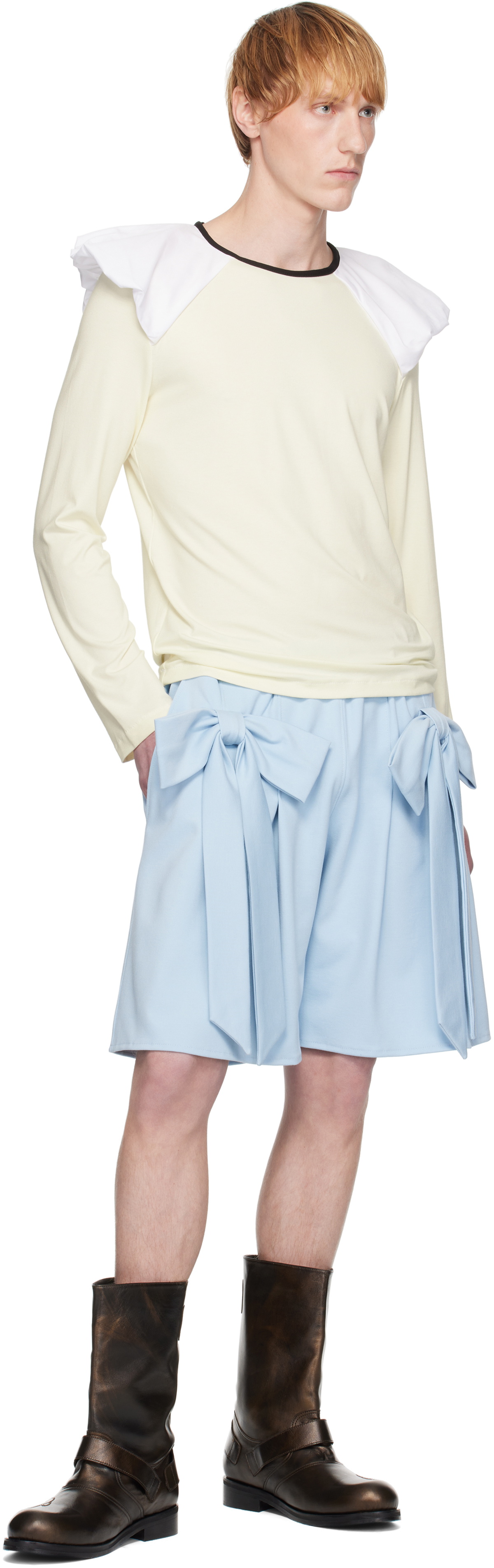 ANDREJ GRONAU Blue Bow Sports Cargo Shorts