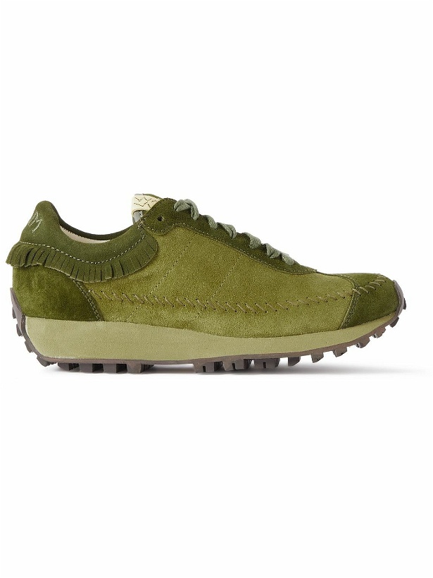 Photo: Visvim - Walpi Fringed Two-Tone Suede Sneakers - Green