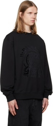 BALMAIN Black 'Balmain' Quilted Flock Sweatshirt