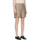 HOMME PLISSÉ ISSEY MIYAKE Beige & Red Stripe Jersey Shorts