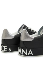 Dolce & Gabbana Portofino Panelled Leather Sneakers Black