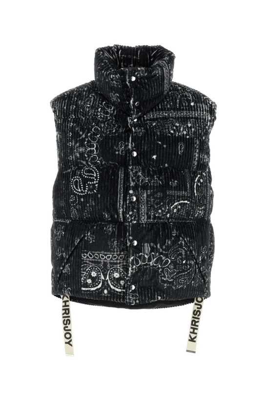 Photo: Khrisjoy Printed Corduroy Oversize Sleeveless Down Jacket