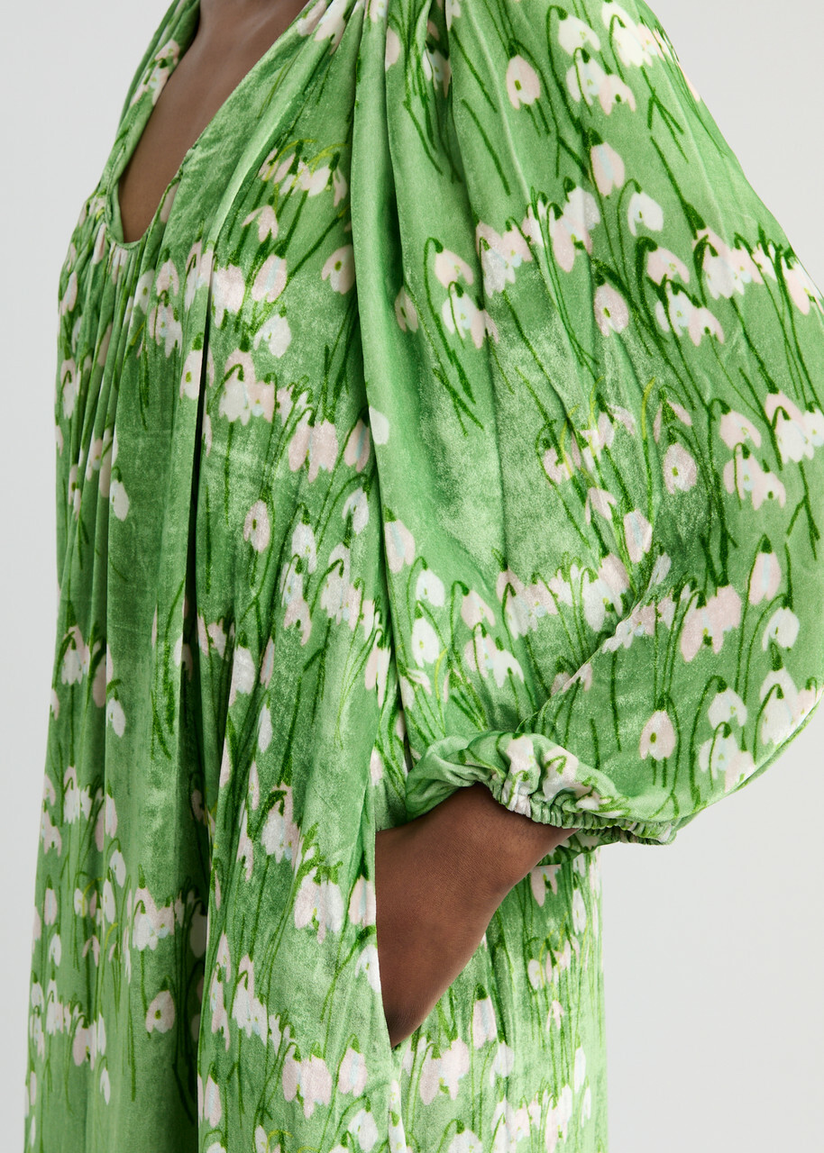 Bernadette Georgio Floral-print Velvet Maxi Dress Multi Print