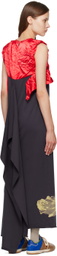 Meryll Rogge Purple & Red Swann Maxi Dress