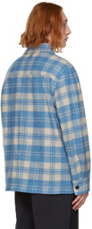 Isabel Marant Beige & Blue Check Wool Gervon Jacket