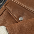 A.P.C. Tommy Faux Sheepskin Flight Jacket in Icy Brown