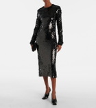 Sportmax Elleni sequined jersey midi dress