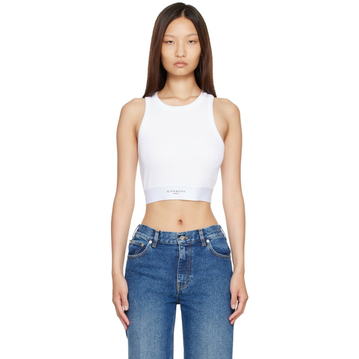 Photo: Givenchy White Cropped Cotton Tank Top