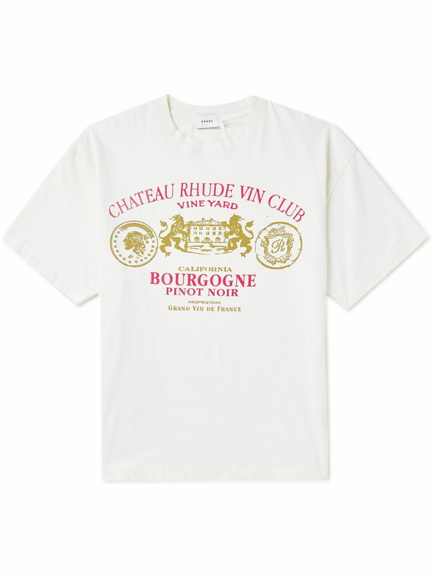 Photo: Rhude - Wine Club Printed Cotton-Jersey T-Shirt - Brown