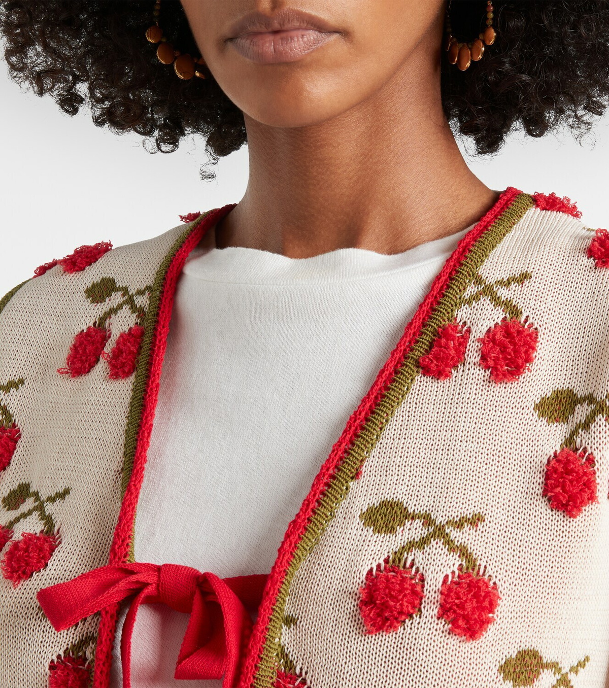 La DoubleJ Cherry cotton-blend intarsia vest