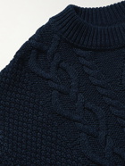 Nudie Jeans - Didrik Cable-Knit Cotton Sweater - Blue