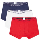 Polo Ralph Lauren Men's Cotton Trunk - 3 Pack in Red/White/Cruise Navy
