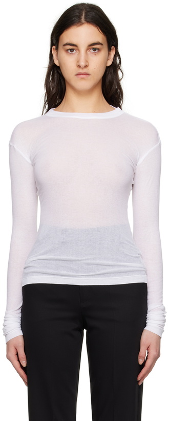 Photo: BITE White Crewneck Long Sleeve T-Shirt