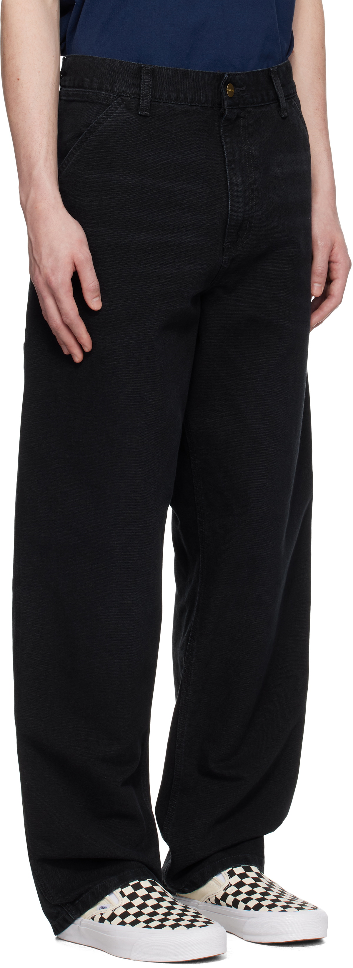 Carhartt Work In Progress Black Single Knee Trousers