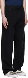 Carhartt Work In Progress Black Single Knee Trousers